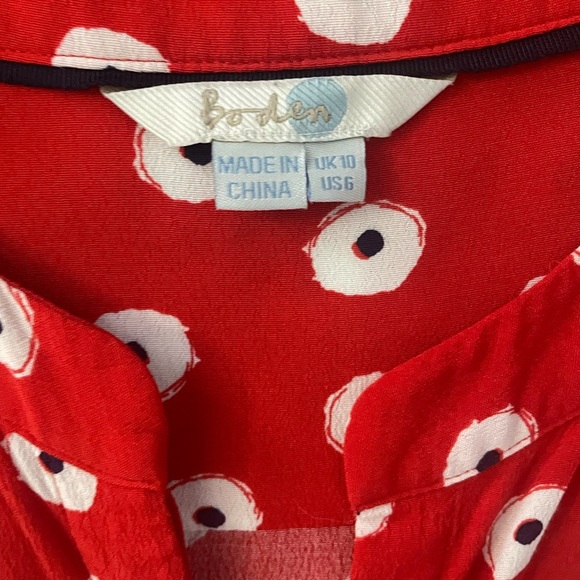 Boden Jessica Red Poppy Spot A-Line Cottagecore Dress with Tie Sash Size 6 - Picture 5 of 9